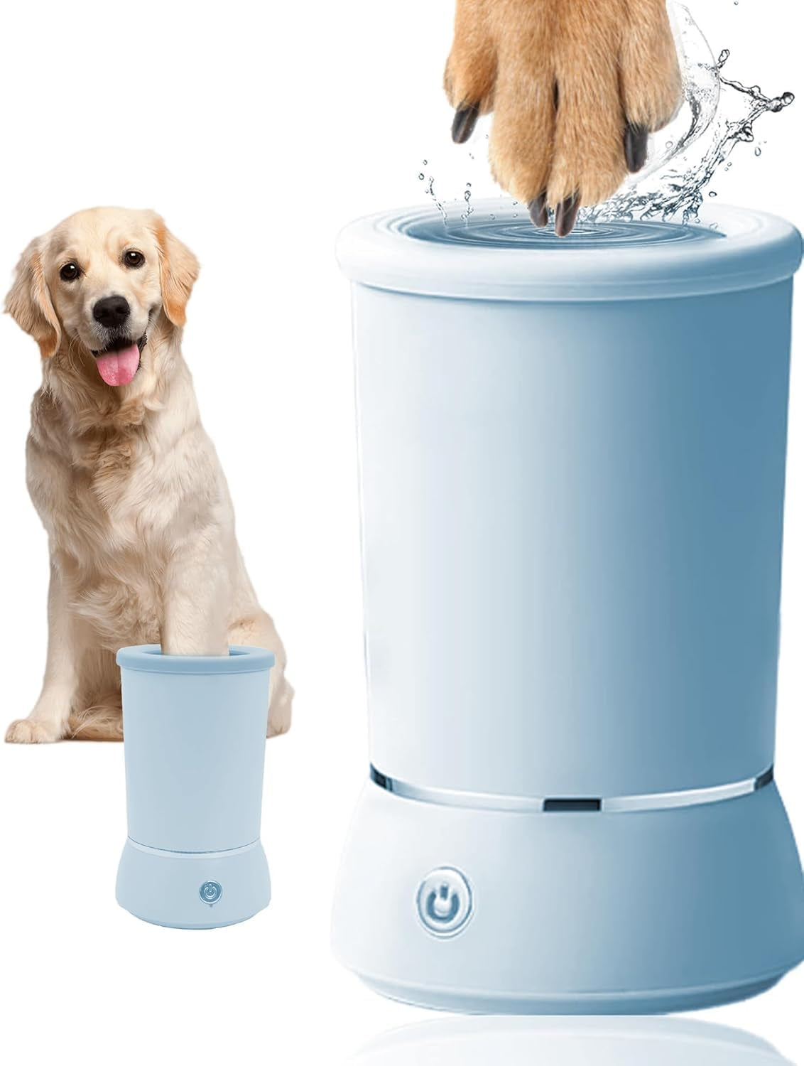 Automatic Dog Paw Cleaner for Dogs，Electric Dog Foot Paw Washer Cup and Massager，2 Speeds for Thorough Cleaning and USB Rechargeable,Pet Paw Feet Cleaner for Small Medium Dogs Cats (White)