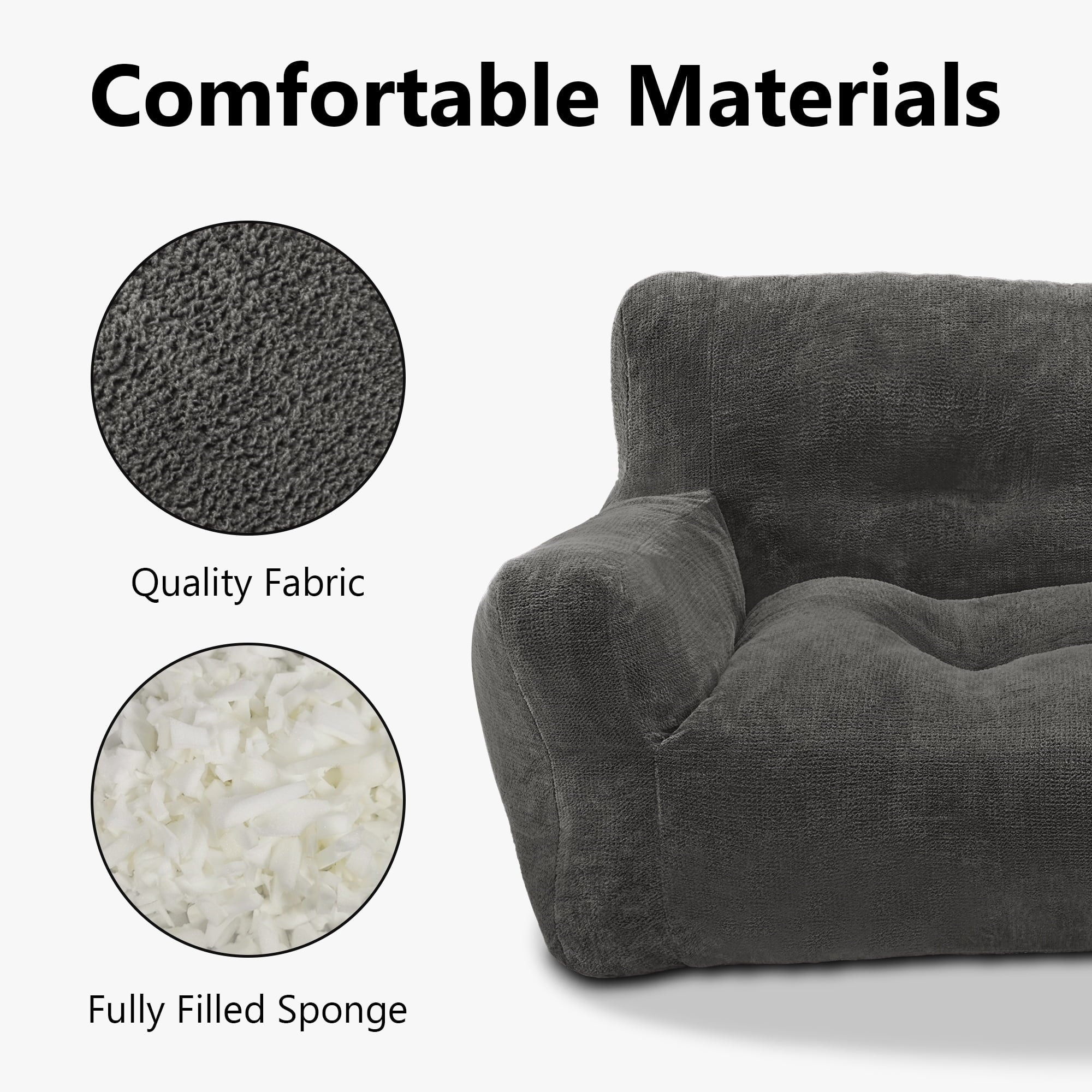 43.3'' Large Pet Couch Dog Sofa Bed, Support up to 100Lbs, No Assembly Need, Gray