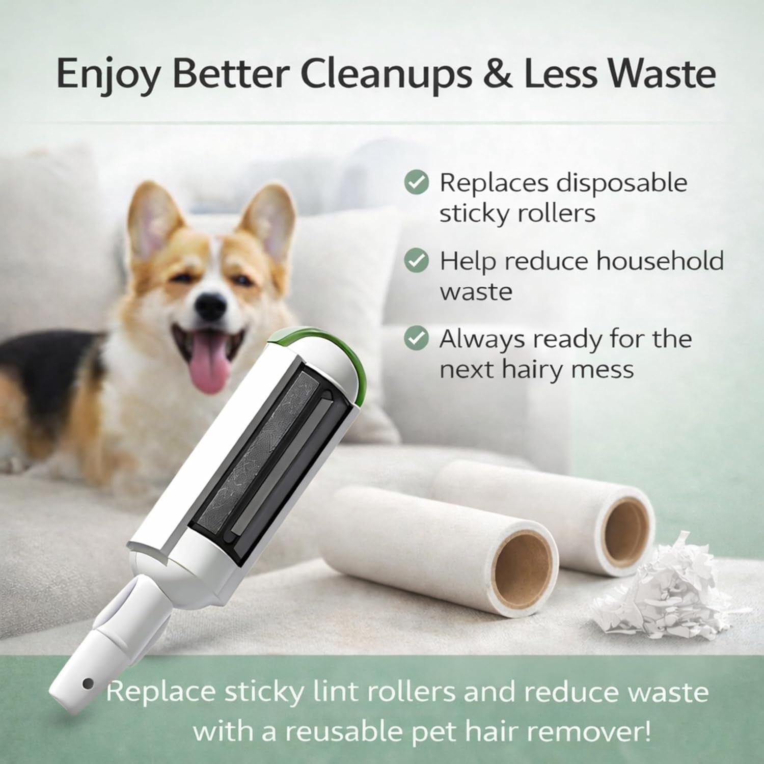 Pet Hair Remover Roller- Pet Hair Removal Tool with Strong Grip for Effortless Cleaning- Pet Hair Roller Lifts Fur from Clothes, Furniture & Car- Keep Your Home Fur-Free with Easy Cat Hair Lint Roller