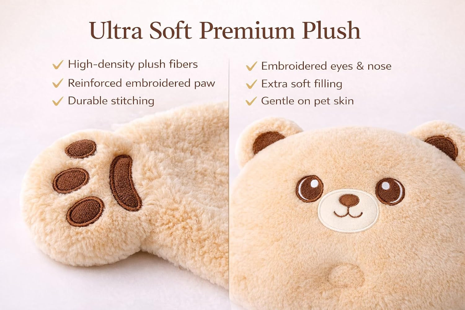 Dog Calming Pillow & Dog Blanket Set. Soft and Neck-Friendly, Washable Pet Pillows for Small Medium Dogs and Cats. Anxiety Relief Cuddle Pillow. Fluffy Plush Washable Pet Bed Mat (Medium)