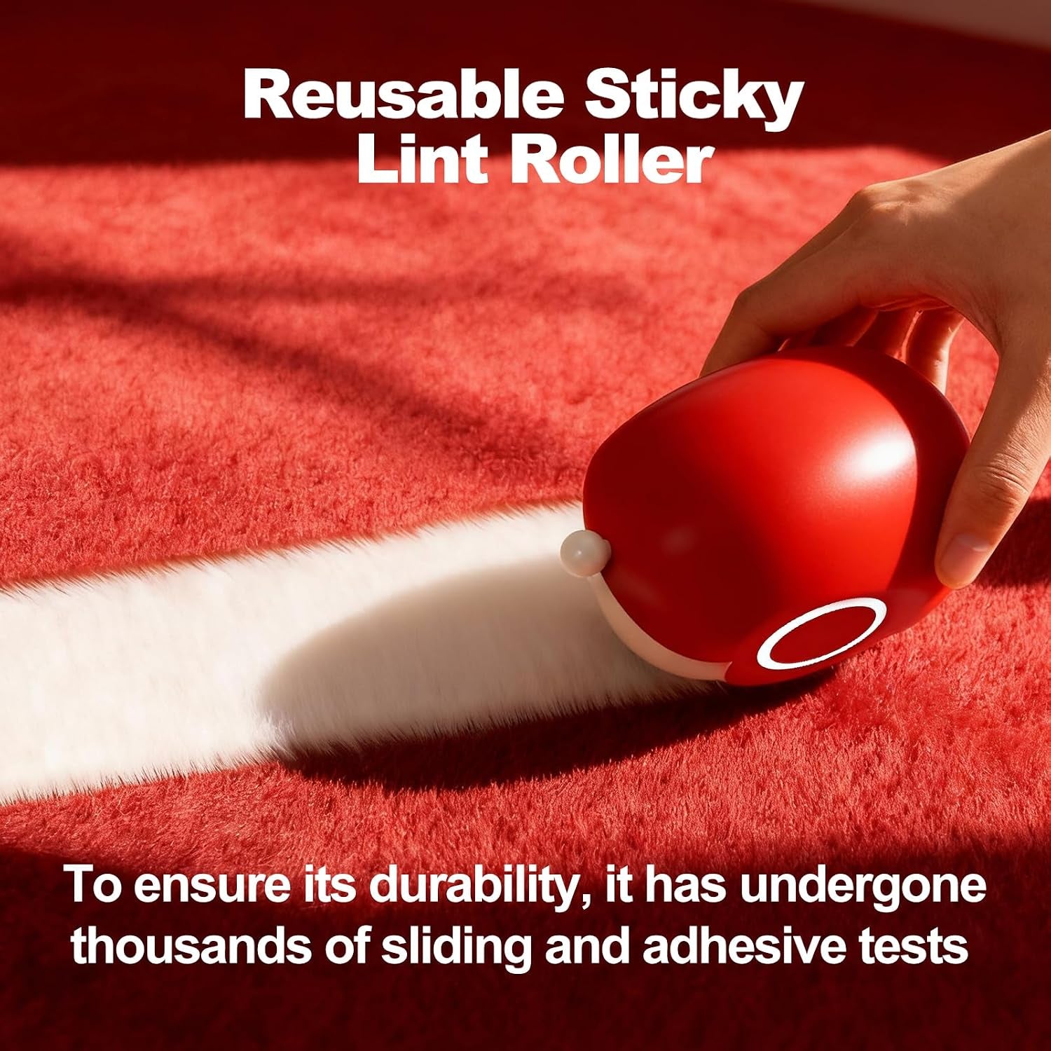 Washable Reusable Gel Lint Roller for Pet Hair, Portable Mini Dog Cat Pet Hair Remover for Clothes, Laundries, Dust Fuzz Fur - Sticky Cleaner - Small Travel Animal Fur Removal Tool (Red)