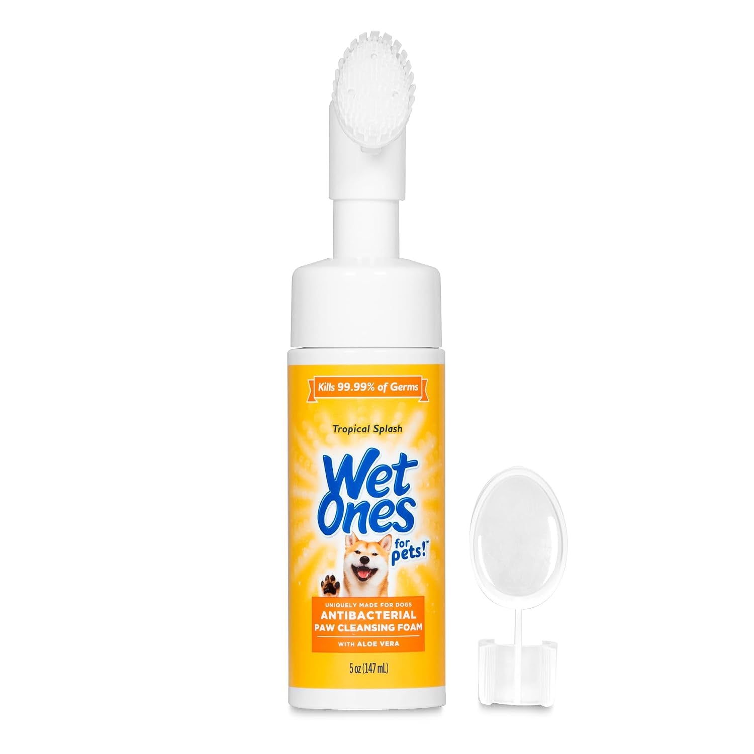 for Pets Antibacterial Dog Paw Cleaner with Built-In Brush, Foaming No-Rinse Formula for Cleaning Dirty Paws after Walks, Gentle Everyday Paw Wash for Dogs, 5 Oz - 2 Pack