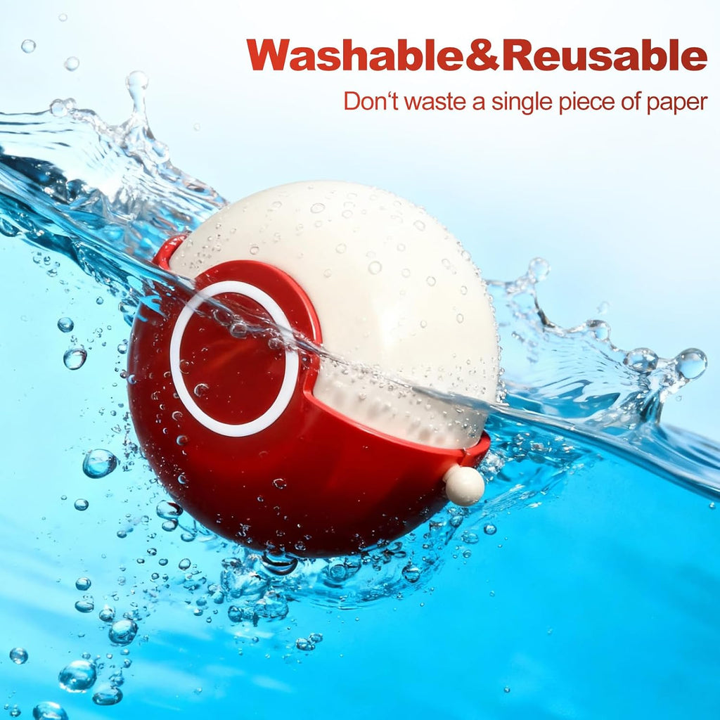 Washable Reusable Gel Lint Roller for Pet Hair, Portable Mini Dog Cat Pet Hair Remover for Clothes, Laundries, Dust Fuzz Fur - Sticky Cleaner - Small Travel Animal Fur Removal Tool (Red)