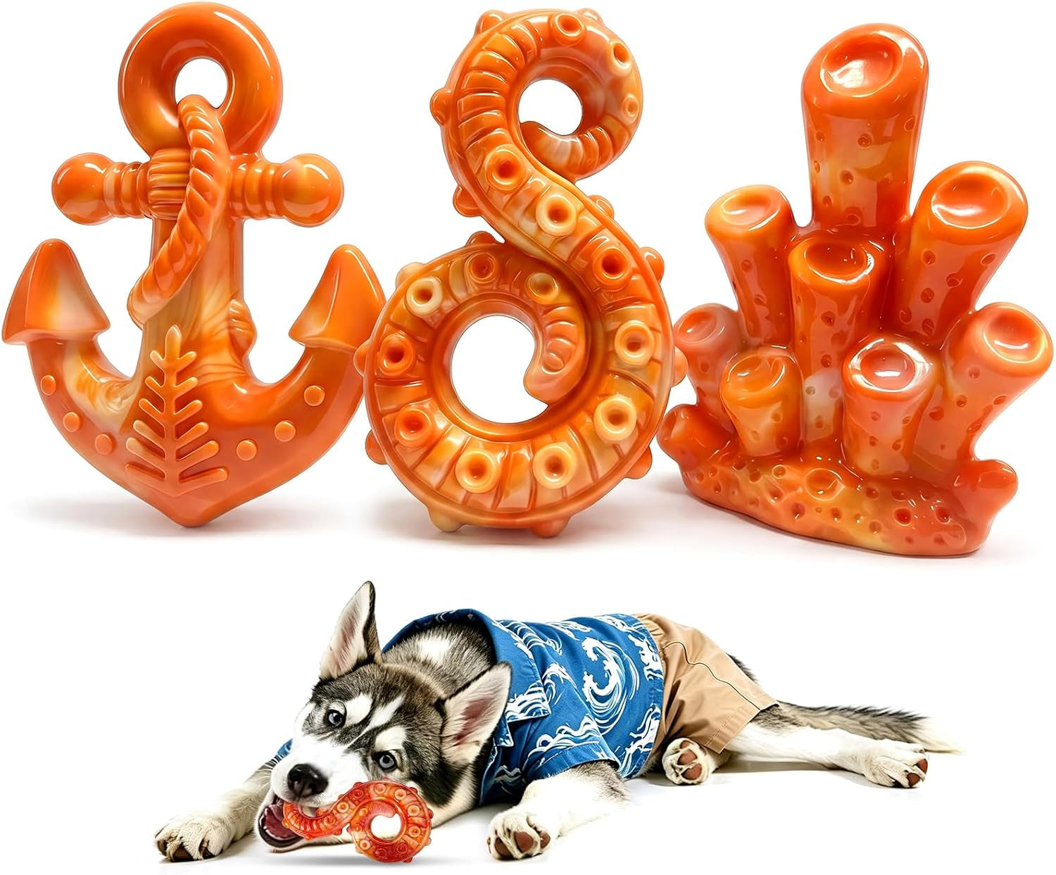 Large Dog Chew Toys for Aggressive Chewers： Almost Indestructible Dog Toy to Keep Them Busy & Reduce Boredom-Gift Toys for Small Medium, Large Breed