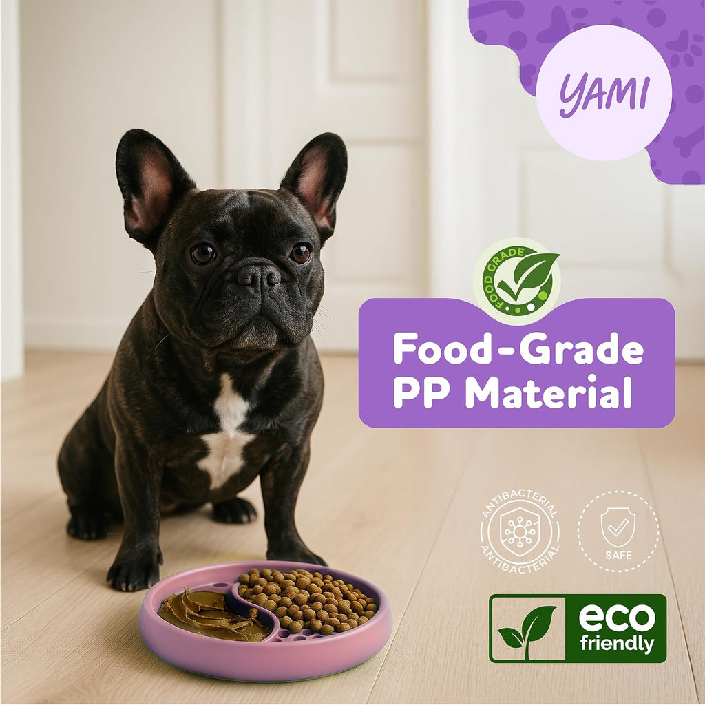 Dog Lick Bowl, Lick Mat for Dogs, Wet Food Cat Slow Feeder, Freeze Bowl, Enrichment & Puzzle Toy for Anxiety Relief, Food-Grade Silicone, Suction Cups, Dishwasher Fit, for All Breed (Light Pink)