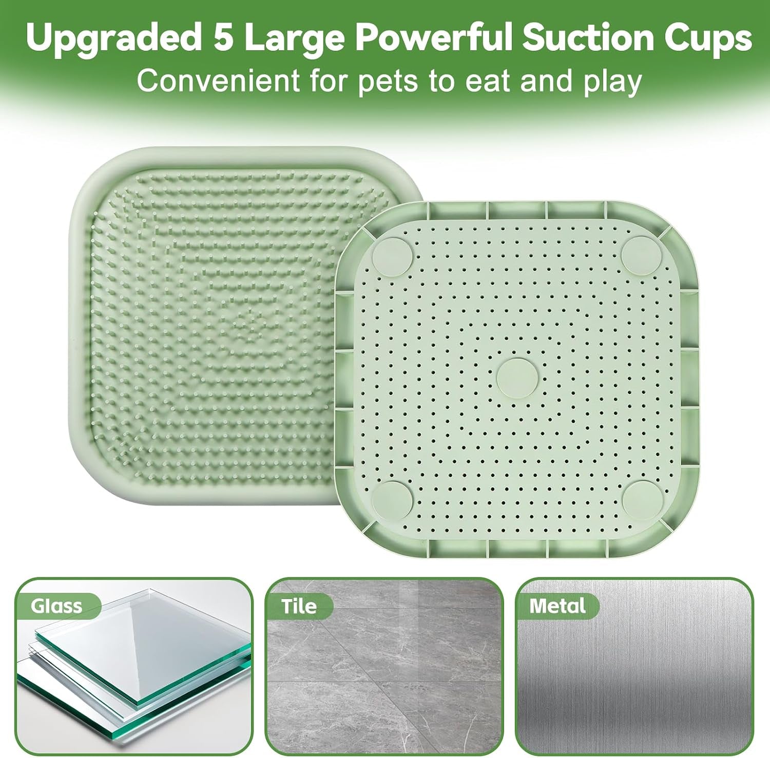 Snuffle Mat for Dogs, 23.6" X 23.6" Silicone Dog Feeding Mat Sniffing Interactive Feeding Game Encourages Natural Foraging Slow Feeder for Small/Medium/Large Dogs, Indoor & Outdoor (Green)