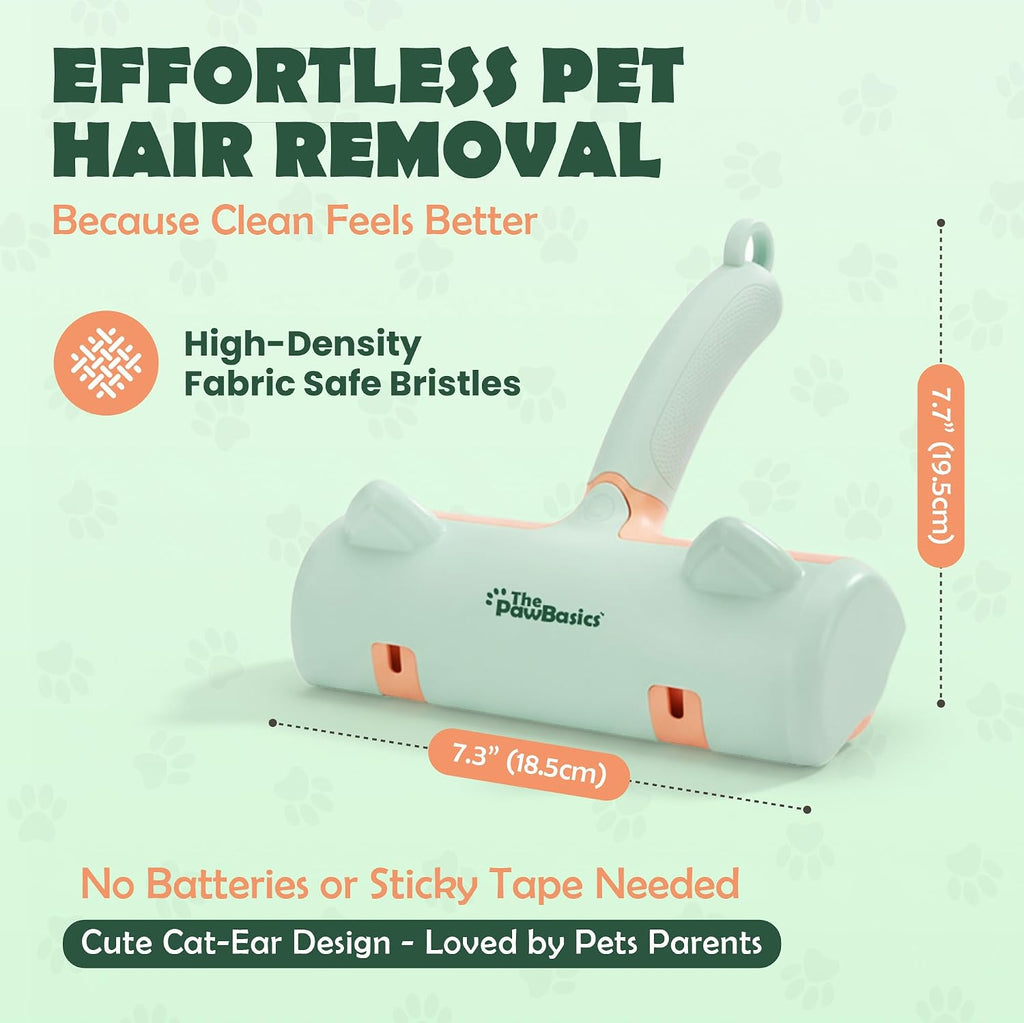 Pet Hair Remover Roller - Reusable Lint Roller for Dog and Cat Hair, Easy to Clean Electrostatic Pet Hair Removal Tool with Ergonomic Grip for Bedding, Couch, Carpet and Car Interiors