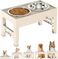 Elevated Dog Bowls with 2 Stainless Steel Bowls, 5-Height Adjustable Stand (3.1", 9" to 12"), for Improved Digestion & Neck Support, Easy Clean, Non-Slip Base Raised Feeder for Medium Large Dogs