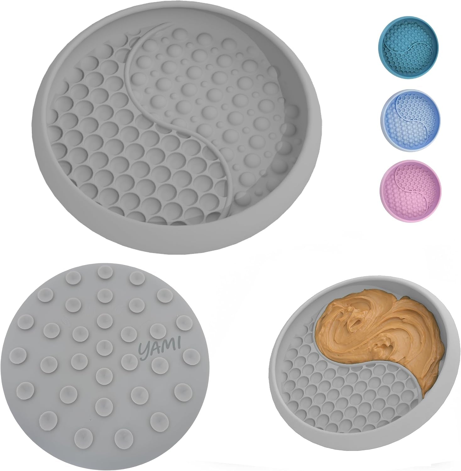 Dog Lick Bowl, Lick Mat for Dogs, Wet Food Cat Slow Feeder, Freeze Bowl, Enrichment & Puzzle Toy for Anxiety Relief, Food-Grade Silicone, Suction Cups, Dishwasher Fit, for All Breed (Light Pink)