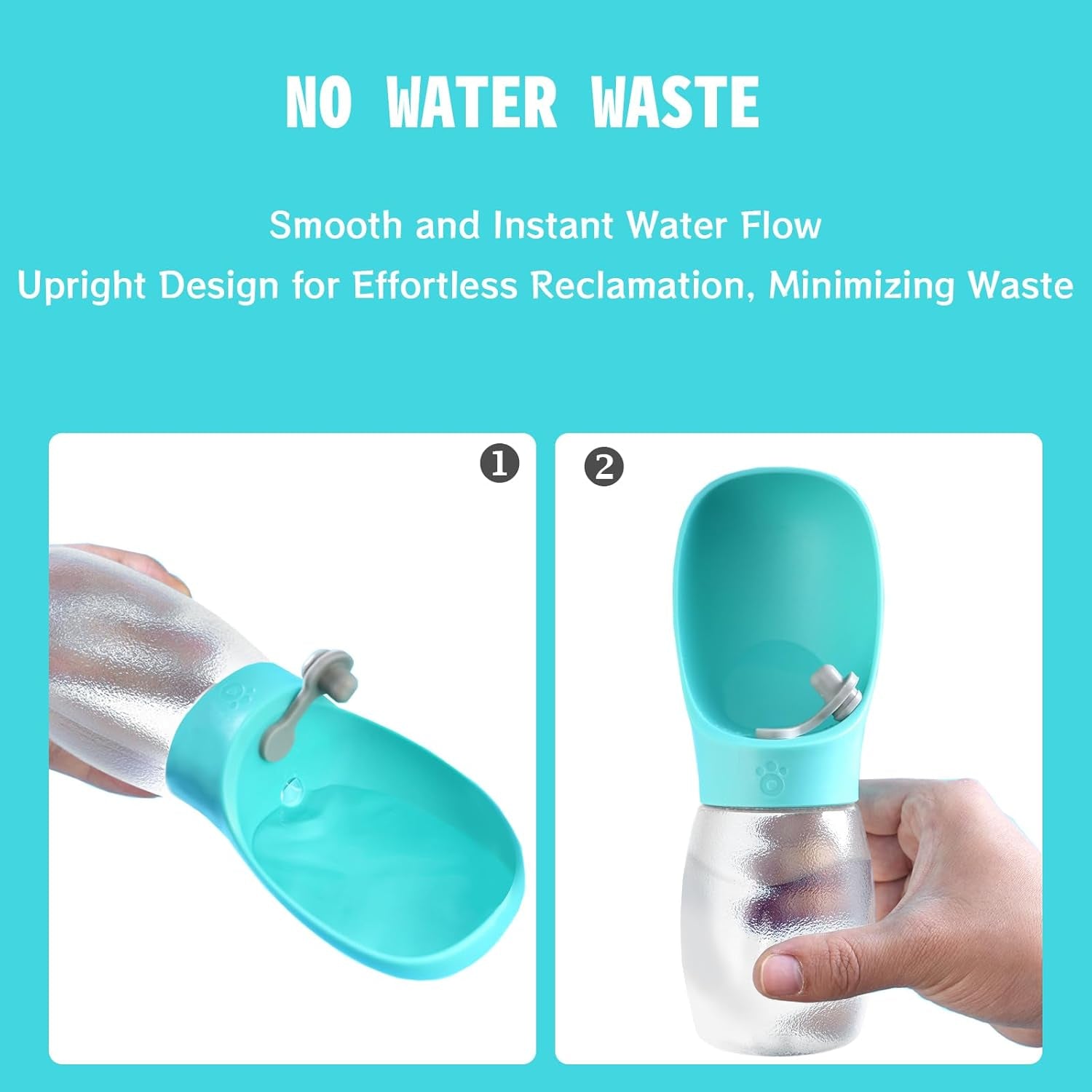Dog Water Bottle,Leak Proof Portable Puppy Water Dispenser with Drinking Feeder, Dog Walking Accessories for Pets Outdoor Walking, Hiking, Travel, Food Grade Plastic