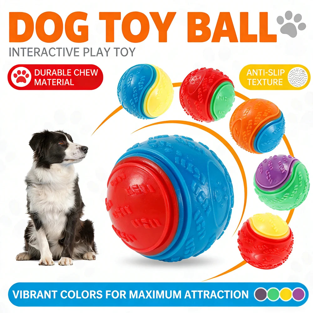 6Pcs Squeaky Balls Toys Dogs Interactive Toys TPR Dog Chew Toy for Dog Pet Teeth Cleaning Bite Resistance Pet Supplies