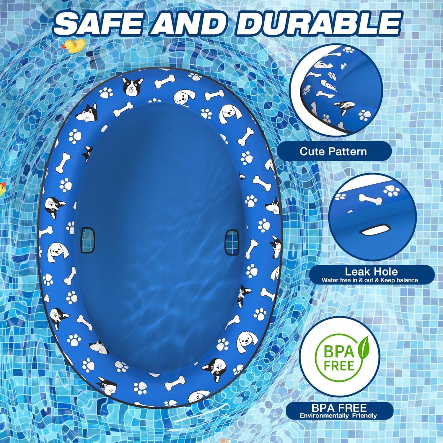 Dog Float Raft - Inflatable Dog Swimming Float for Summer Dogs Water Floats