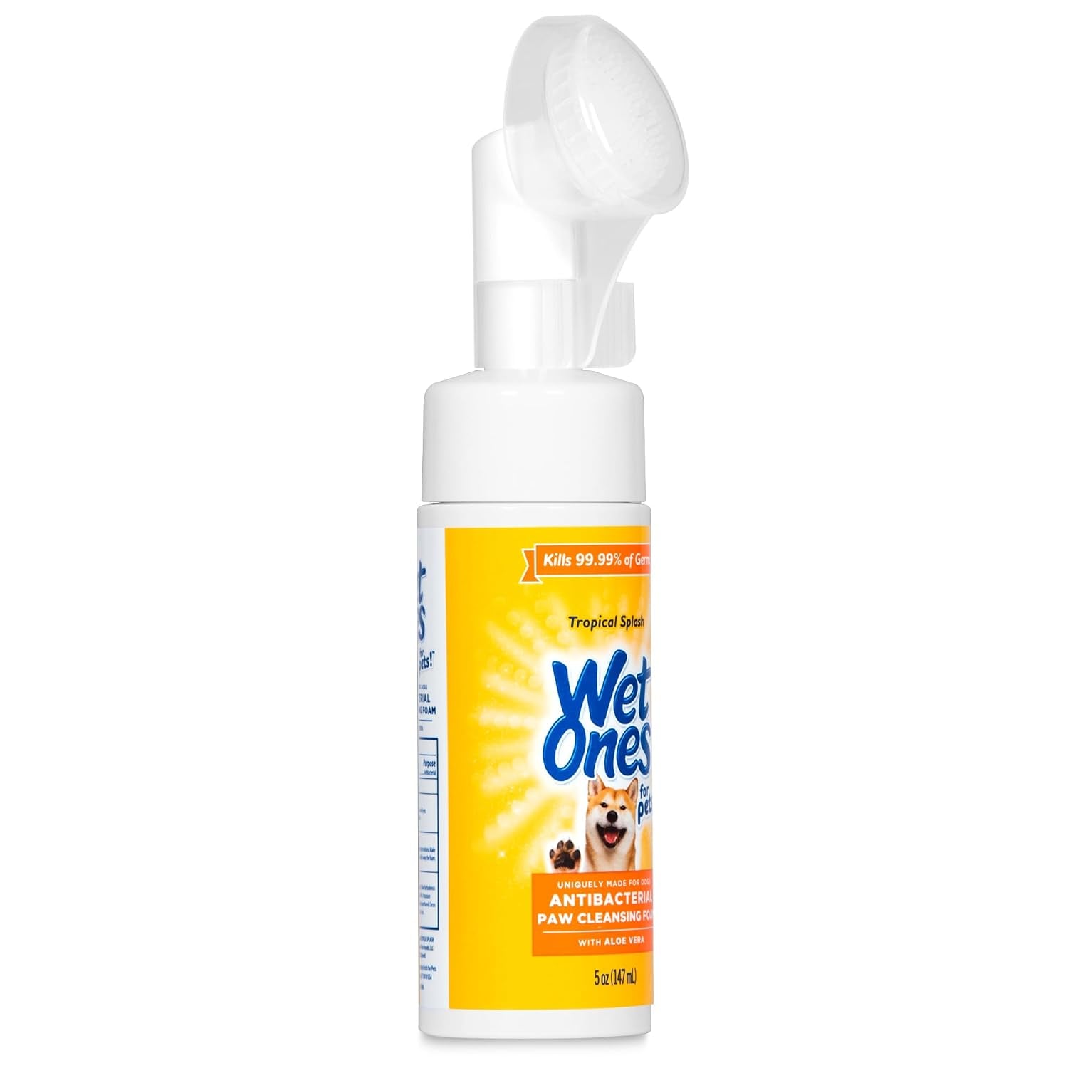 for Pets Antibacterial Dog Paw Cleaner with Built-In Brush, Foaming No-Rinse Formula for Cleaning Dirty Paws after Walks, Gentle Everyday Paw Wash for Dogs, 5 Oz - 2 Pack