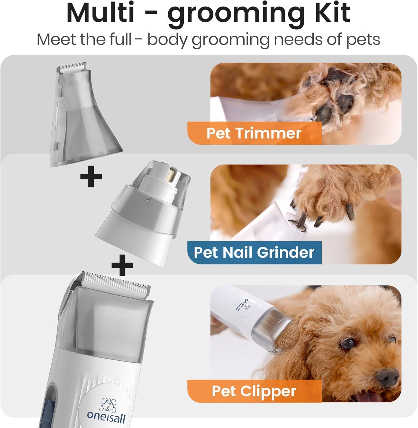 Dog Grooming Vacuum, Dog Nail Grinder and Paw Trimmer Kit
