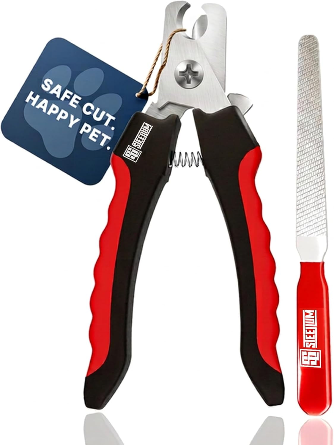 Professional Dog Nail Clippers for Large Dogs and Medium Dogs - with Safety Guard & Ergonomic Easy Grip, Dog Nail Trimmer for Large Dog, Safe Cat Nail Clippers - for Precise Grooming