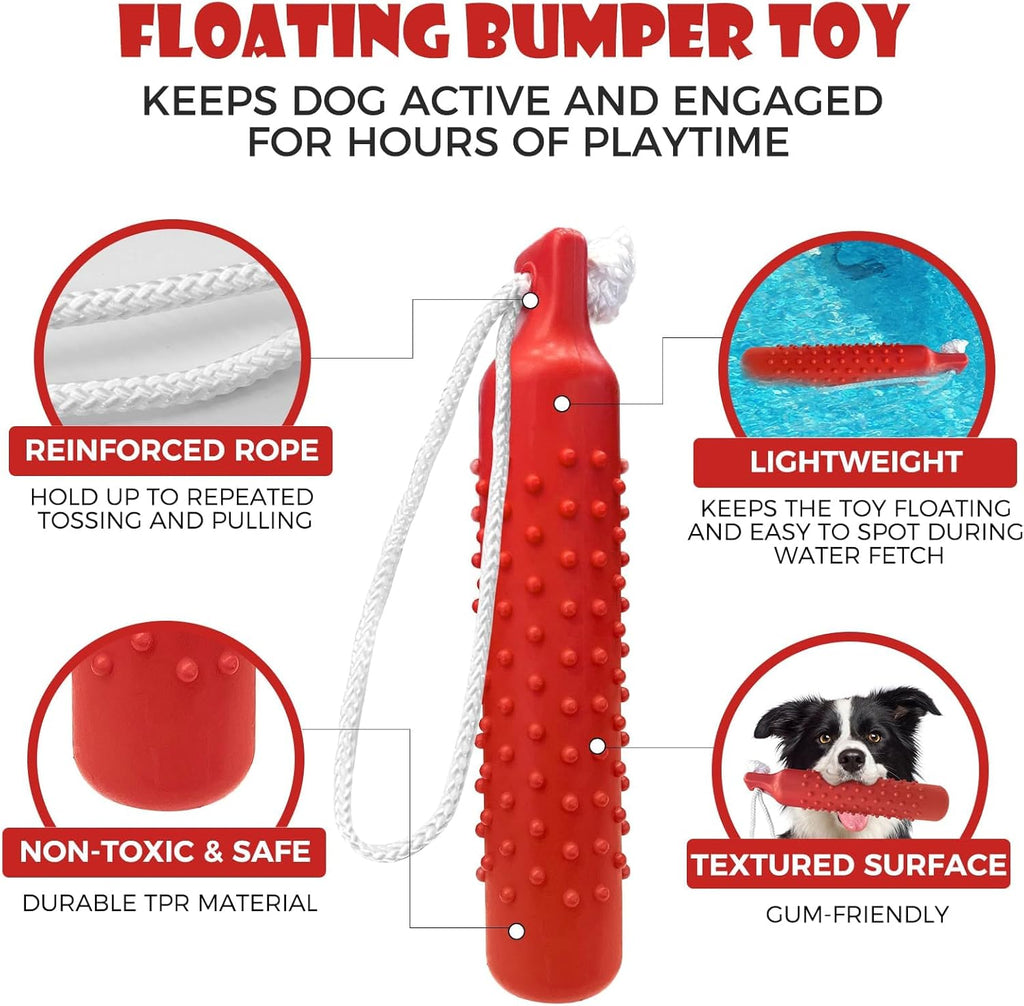 Dog Float Bumper Toy,10.8 Inch Large Training Dummy Retrieving Bumpers Summer Pool Toy Tug Game for Large XL Dogs Retriever