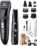 Dog Grooming Kit, Quiet Dog Clippers for Grooming Heavy Thick Coats, Cordless Pet Hair Trimmer & Shaver with Paw Trimmer, Low Noise Rechargeable Clippers for Small Large Dogs Cats