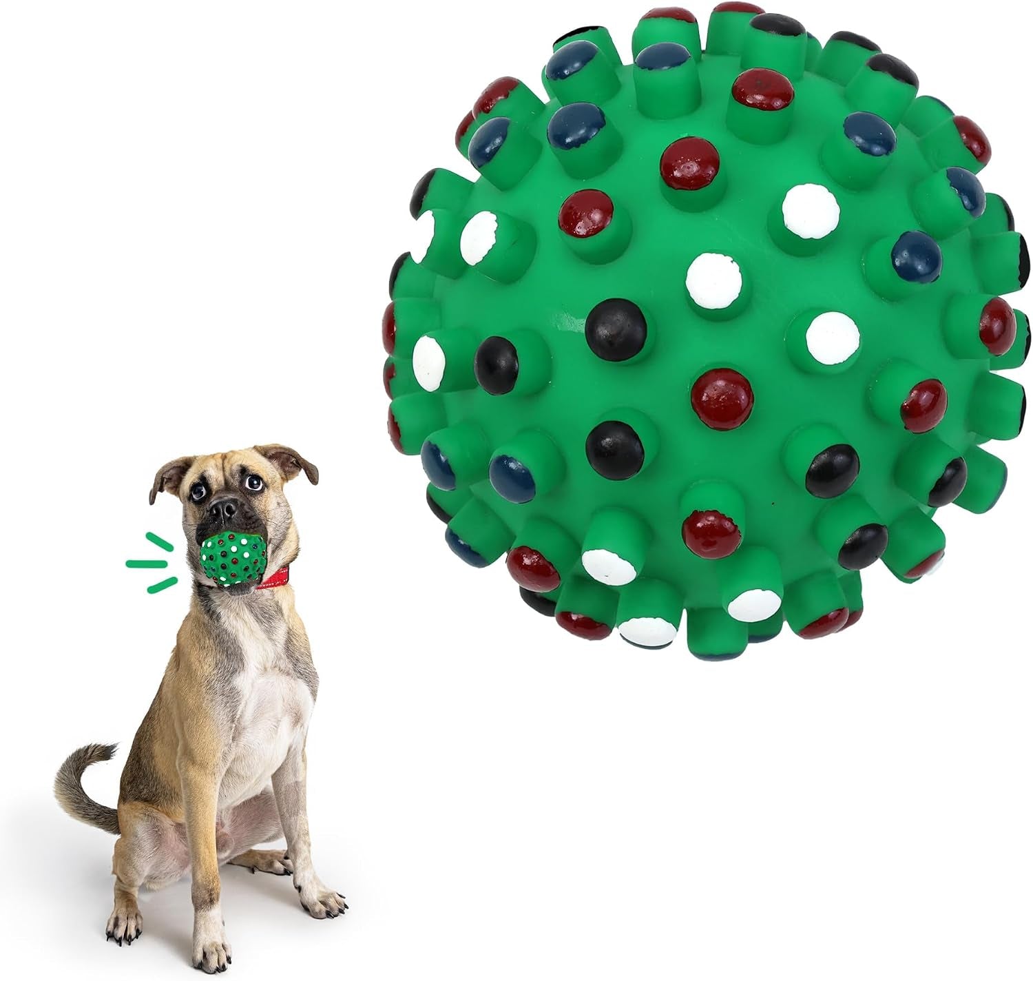 Vinyl Gumdrop Ball Dog Toy with Squeaker - Colorful and Interactive Dog Chew Toy, Floats in Water, Made from Durable, Non-Toxic Natural Rubber, Great for Dogs and Puppies, 5In, Assorted Colors