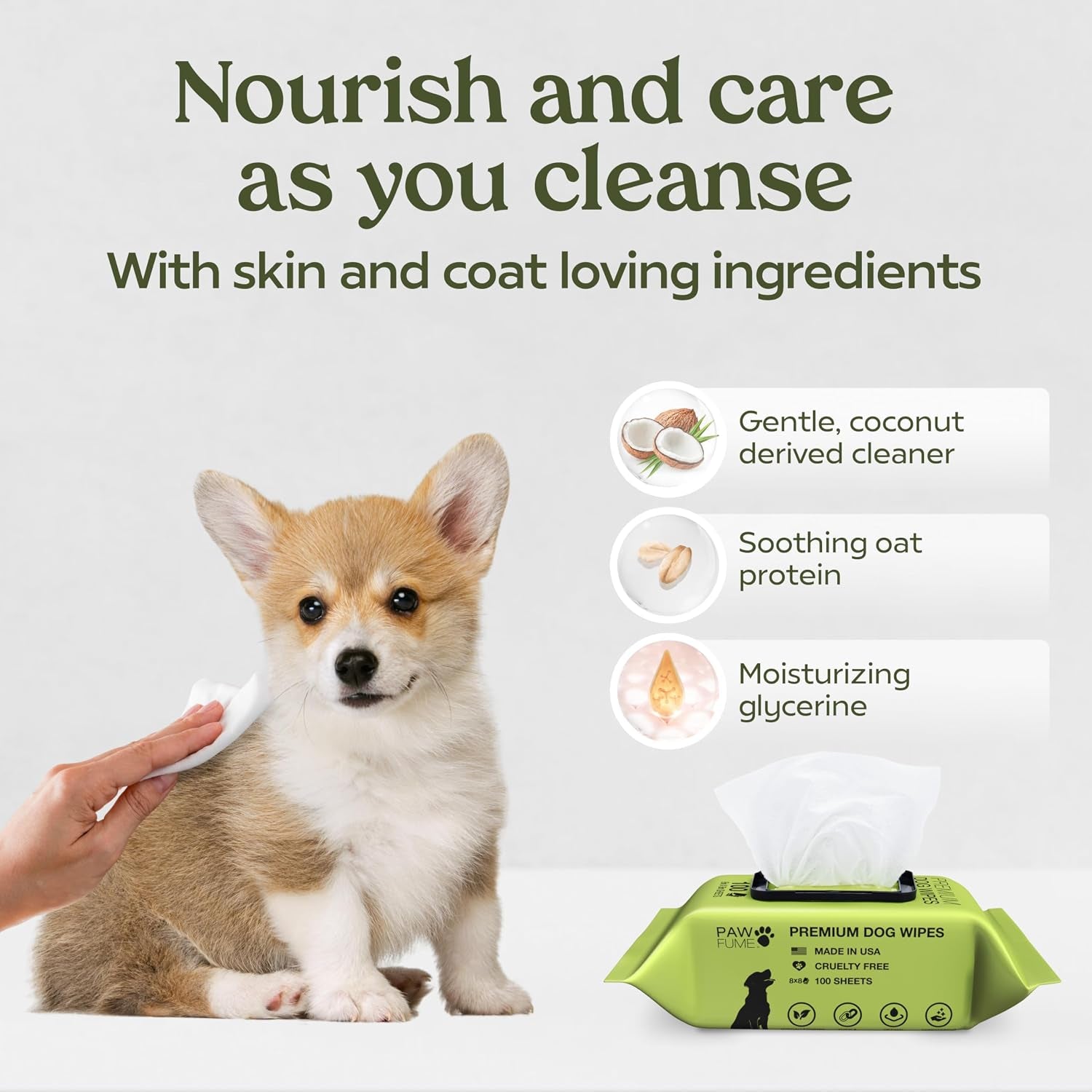 Dog Wipes, Unscented Pet Wipes, 2 Pack | Hypoallergenic Grooming Wipes for Eyes, Face, Butt & Paws; Clean, Deodorize and Tackle Tear Stain Wipes on Puppies