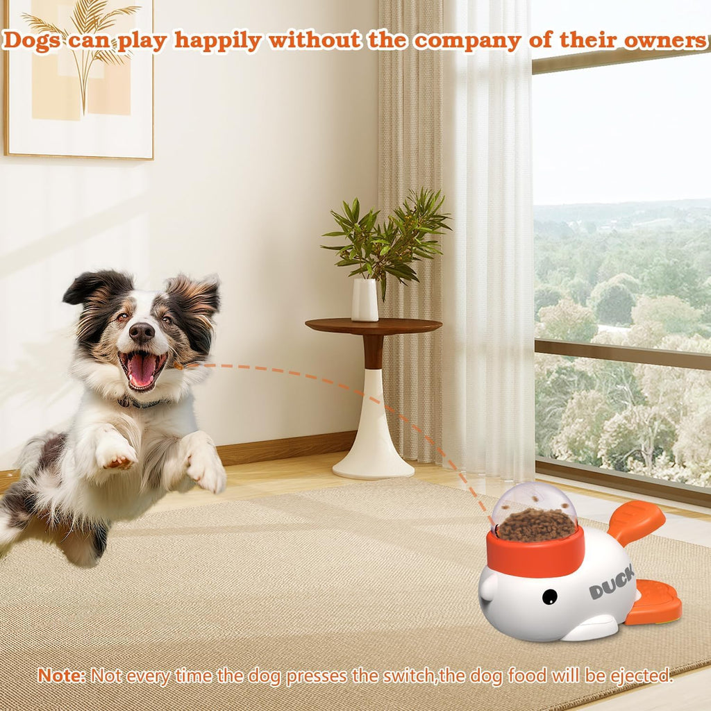 Interactive Dog Treat Dispenser Toy & Slow Feeder Dog Bowls - Duck-Shaped Puzzle Toy for Mental Stimulation, Adjustable Food Outlet for Small to Medium Cats and Dogs