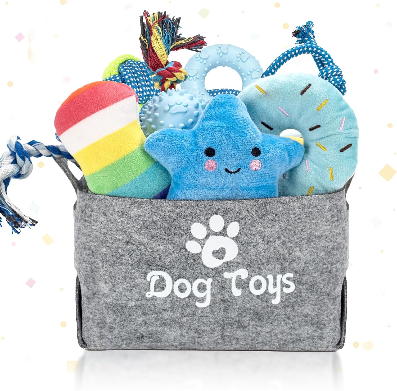 12 Pack Puppy Toys for Teething, Small & Medium Dogs – Chew Toys, Rope Toys & Interactive Dog Toys Set with Storage Box for Training, Play & Boredom Relief
