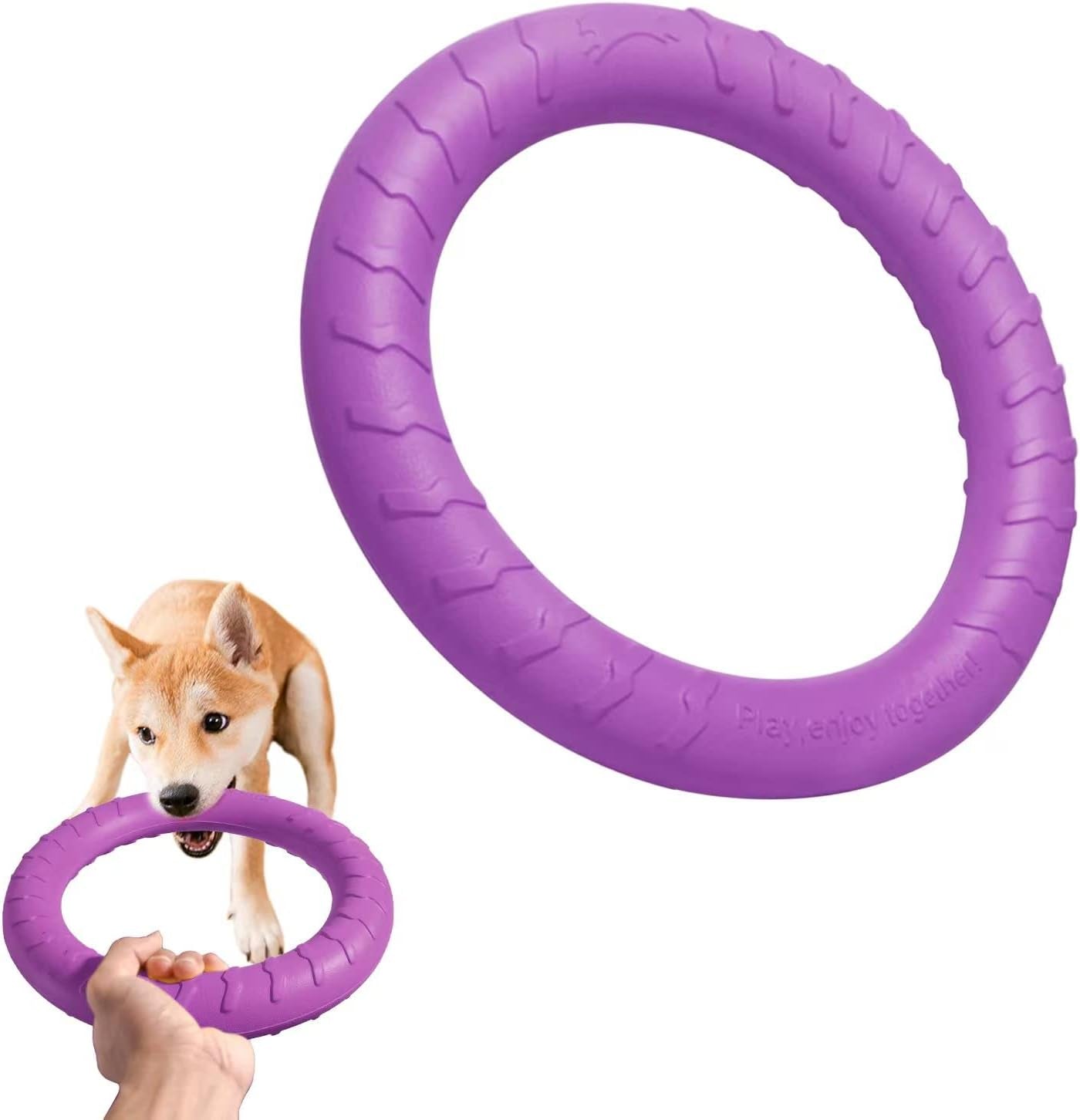 XL Large Indestructible Dog Toys, Dog Chew Toys for Aggressive Chewers,Flying Discs for Medium/Large Breeds. Floating Dog Ring Toys for Throwing, Catching, Grabbing. (12 Inch)