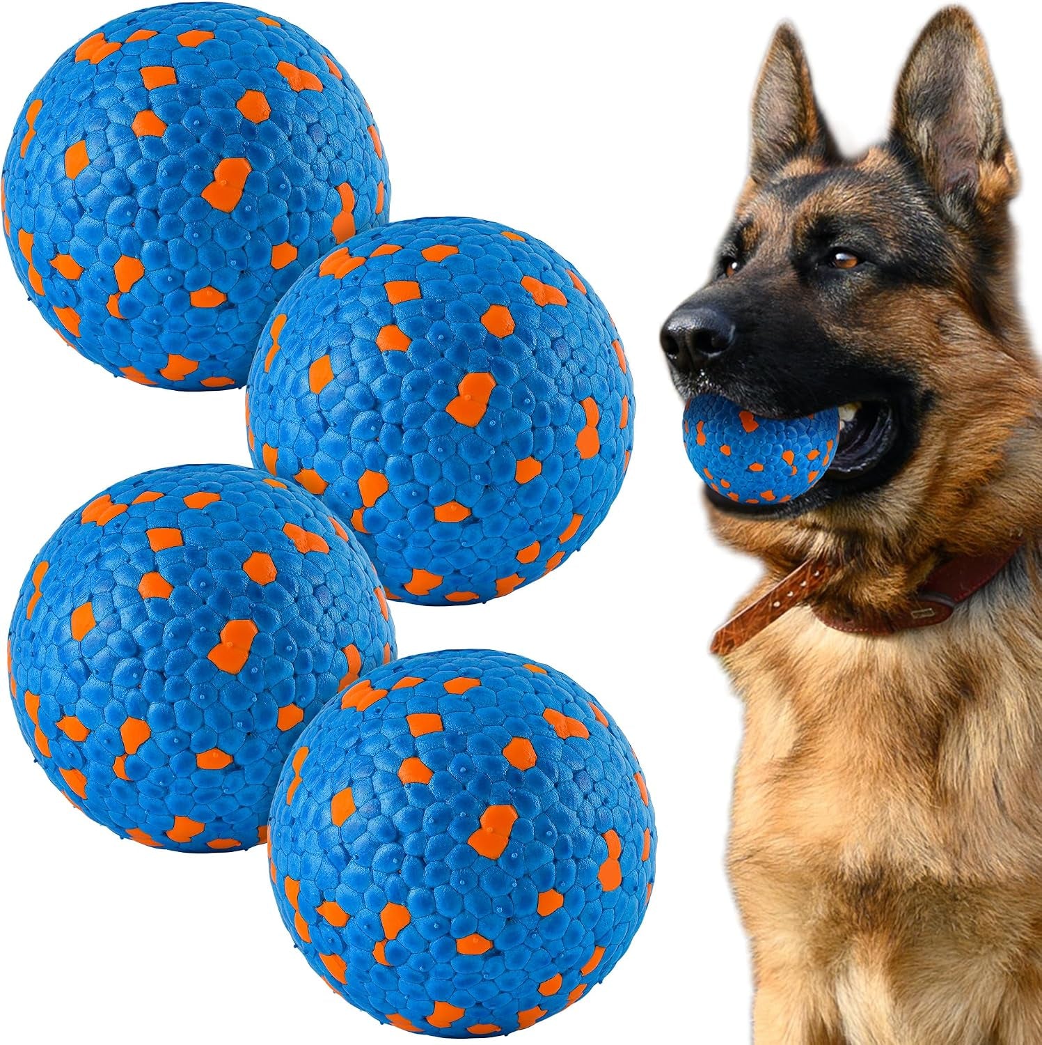 2Pcs Dog Balls, Tennis Balls for Dog Aggressive Chewers, for Large Medium Small Puppy, Training Catch&Fetch, Water Floats Toys, Orange