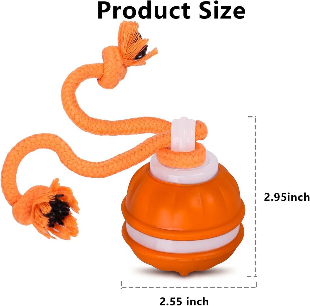 Interactive Dog Toys Ball, 3 Modes & Powerful Motor, Random Movement & Swinging Rope, Bird Chirping Stimulate, USB C Rechargeable for Small Medium Dogs for Boredom, Anxiety Relief