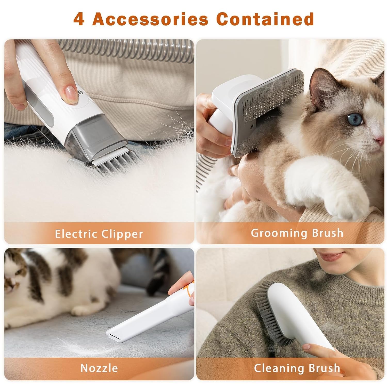 Dog Grooming Vacuum Kit, 1.5L Tank, White | Contains Floating Fur during Coat Care, Helping Sofas, Floors and Clothes Stay Cleaner between Deep Cleans.