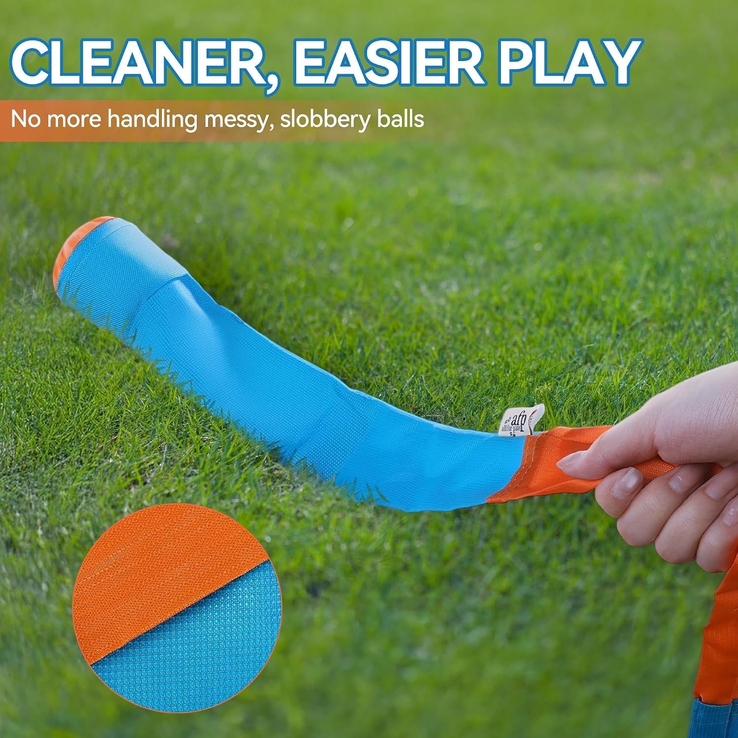 2-Pack Dog Ball Toy with Tail, Interactive Throw & Catch Toy for Medium & Large Dogs, Rubber Ball with Nylon Tail for Exercise & Boredom Relief