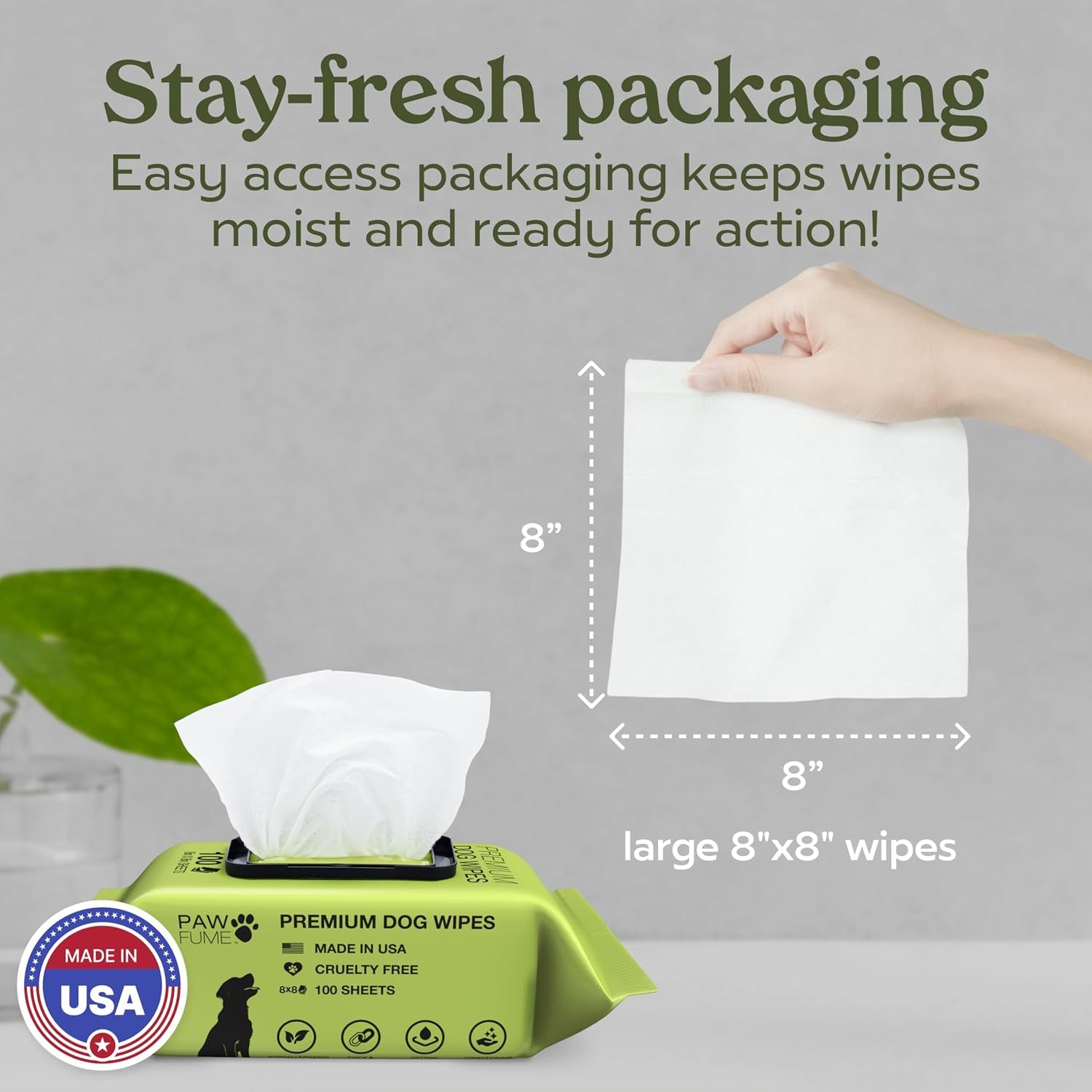 Dog Wipes, Unscented Pet Wipes, 2 Pack | Hypoallergenic Grooming Wipes for Eyes, Face, Butt & Paws; Clean, Deodorize and Tackle Tear Stain Wipes on Puppies