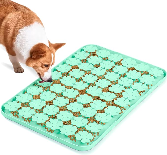 Dog Lick Mat, 23.6"X 15.7" Large Silicone Snuffle Mat with Suction Cups, Slow Feeder for Small Medium Large Dogs Slow Eating, Boredom Reducer (green)