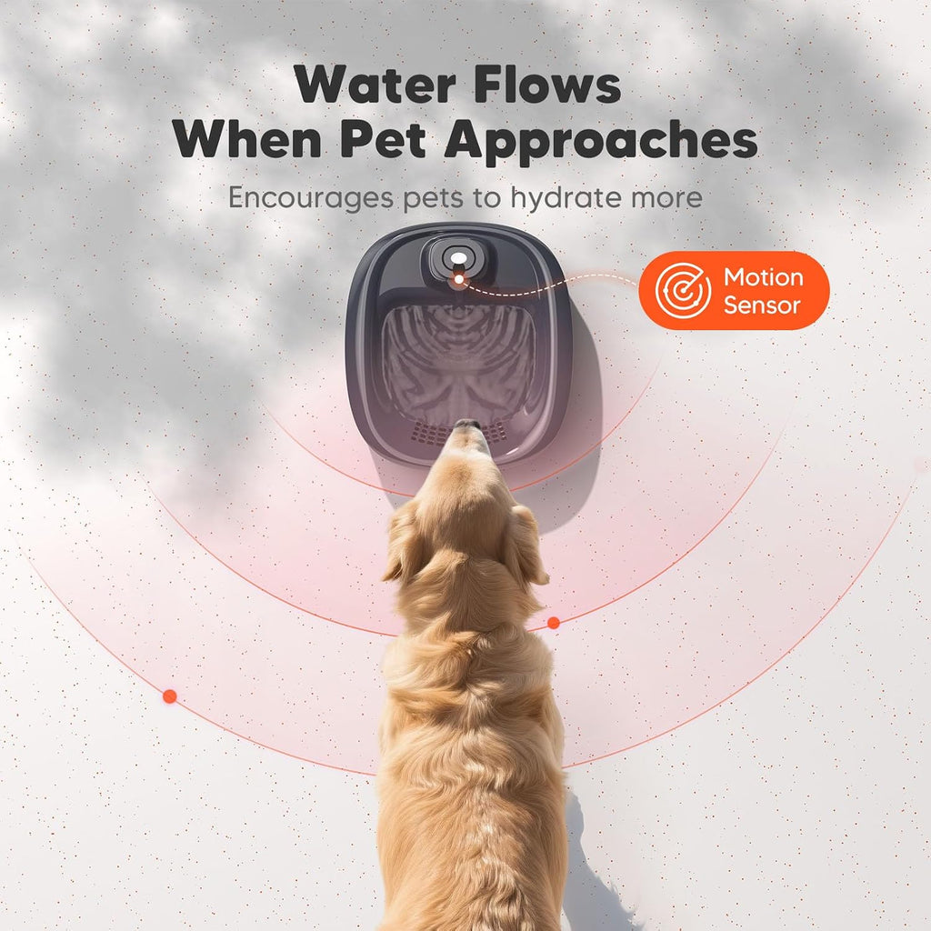 Wireless Dog Water Fountain for Large Dogs, 6L/205Oz Dog Water Bowl Dispenser with 5000Mah Battery Operated, W600 Pro Cordless Pet Fountain for Dogs&Cats with Motion Sensor, Ultra Quiet Pump