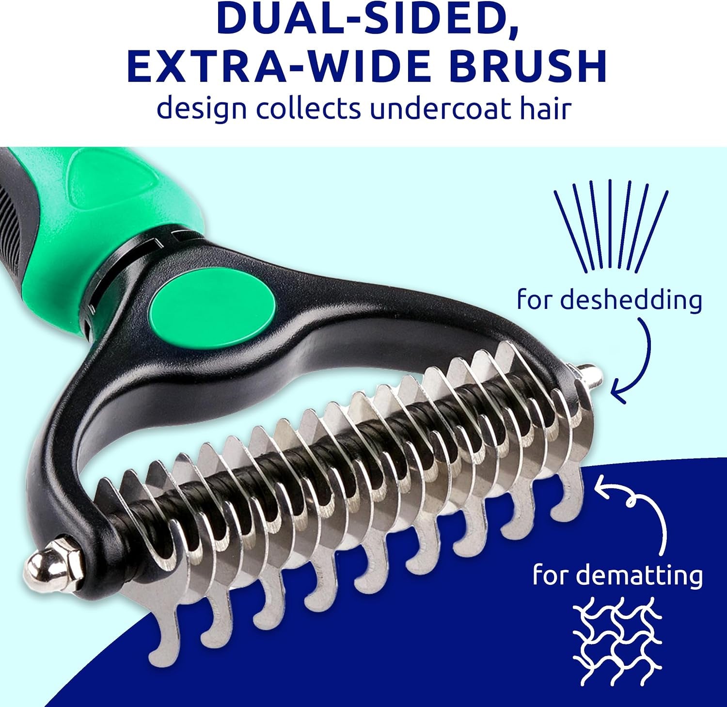 Deshedding Dog Brush for Shedding – Cat Brushes for Indoor Cats, Double-Sided Cat Brush Deshedding & Grooming Tool for Long Haired and Short Haired Dogs, Skin-Friendly