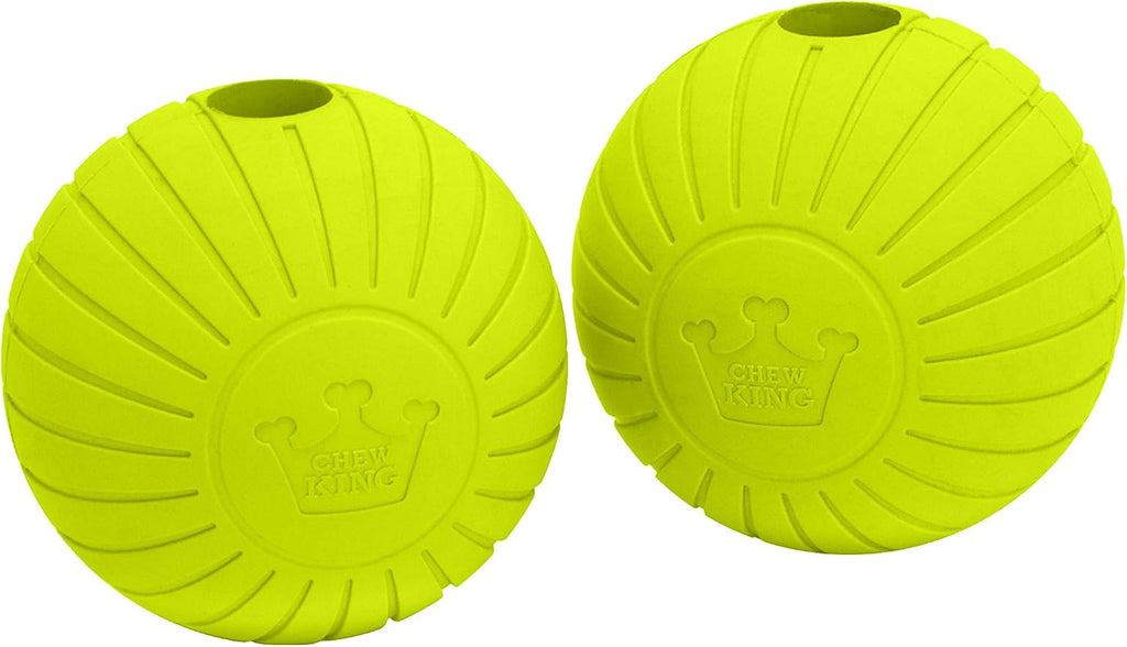 by Mammoth Supreme Rubber Dog Fetch Balls (8-Pack), Durable 3” Natural Rubber Balls with Safety Air Vent, High Bounce Fetch Toys for Aggressive Chewers, Launcher Compatible - Yellow