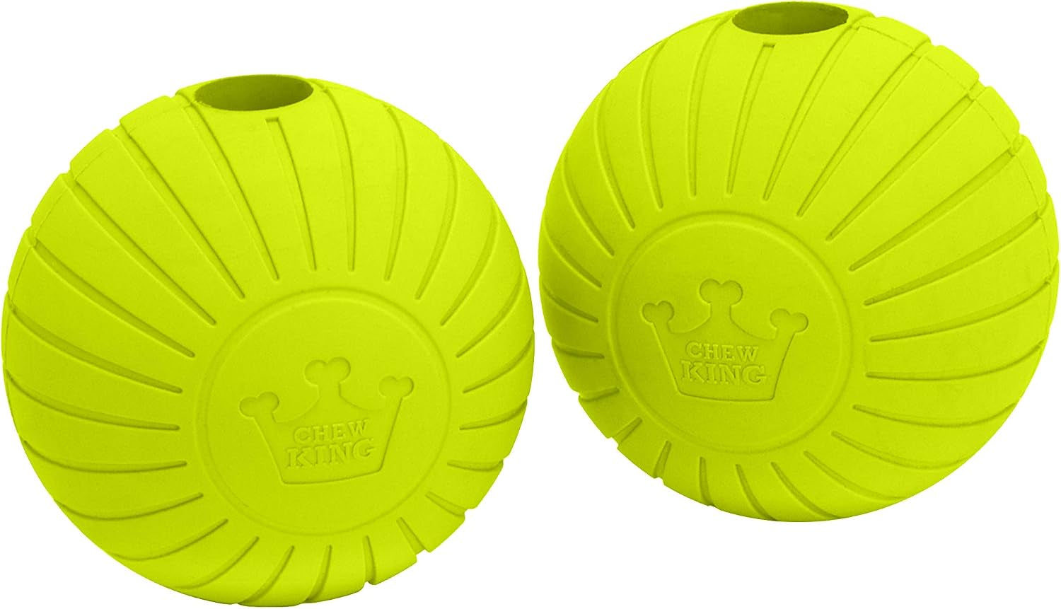 by Mammoth Supreme Rubber Dog Fetch Balls (8-Pack), Durable 3” Natural Rubber Balls with Safety Air Vent, High Bounce Fetch Toys for Aggressive Chewers, Launcher Compatible - Yellow