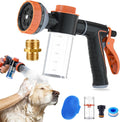 Dog Washing Hose Attachment, Dog Shower Attachment Hose Nozzle Foam Sprayer | Garden Hose Sprayer Nozzle with Soap Dispenser, Dog Hose Attachment with Shower Hose Adapter for Indoor Outdoor Pet Shower