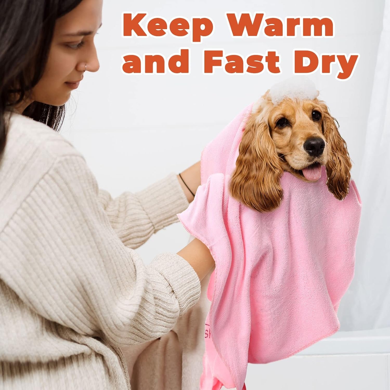 12 Pcs Microfiber Dog Towels for Drying Dogs Cats, 20 X 40 Inch, Quick Drying Absorbent Pet Puppy Towels for Small Puppy Dog Cat Kitten Pet, Grooming Bathing Shower Travel Supplies(Multicolor)