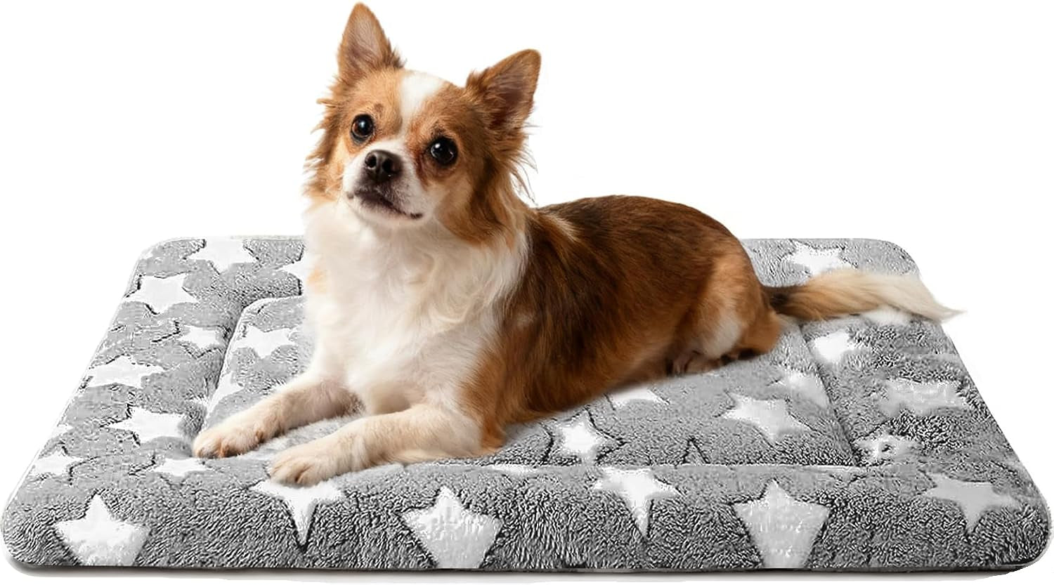 Dog Bed Crate Mat, Soft Durable Washable Anti-Slip Kennel Pad for Dogs & Cats, Reversible (Light Gray, M(30"*20"*1.5"))