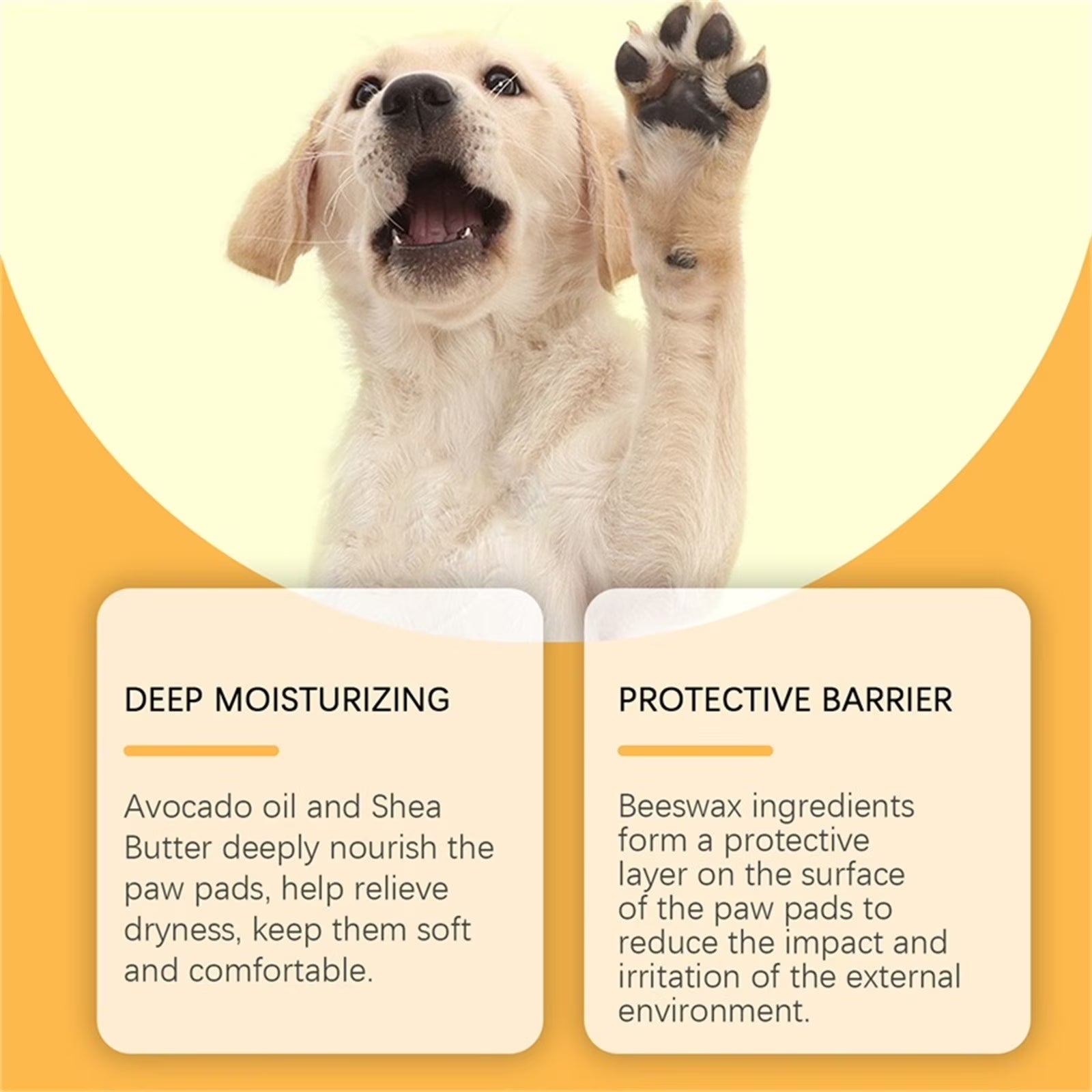 Dog Paw Balm Moisturizer 30G, Natural Beeswax & Oil, Lick-Safe Paw Care for Dry, Cracked Pads, Elbows & Nose, Soothes & Protects, Moisturizes for Harsh Conditions