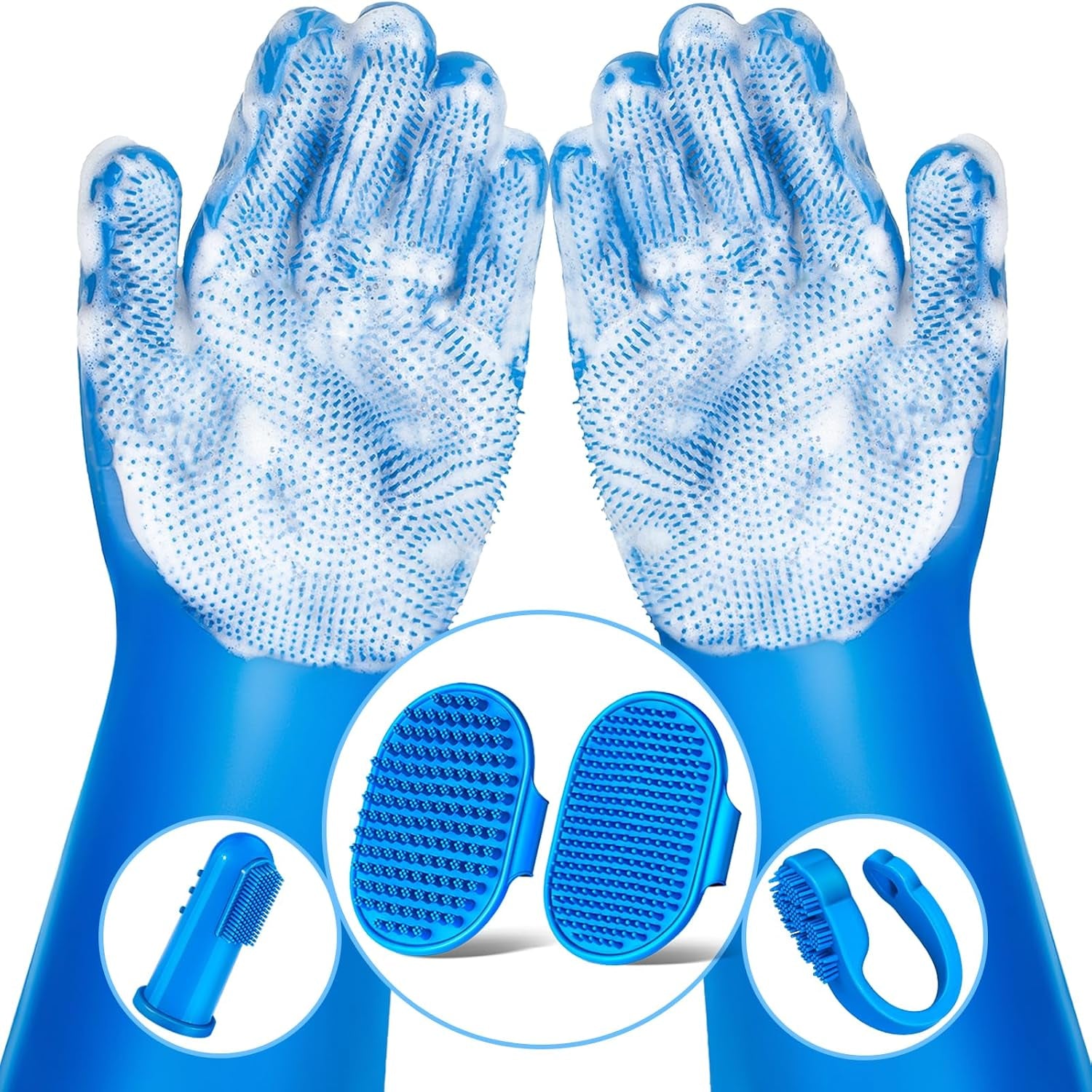 6PCS Grooming & Bath Supplies for Dogs, Cats | Dog Washing Gloves | Dog Bath Brush | Dog Shower Brush | Pet Grooming Gloves | Dog Grooming Kit | Pet Supplies for Showerhead & Sprayer (Purple)