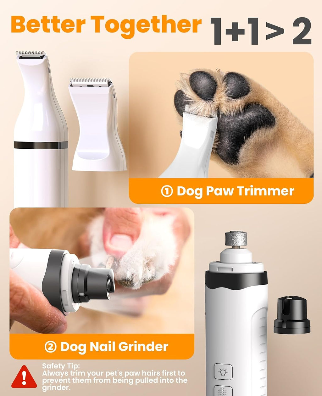 Dog Grooming Vacuum, Dog Nail Grinder and Paw Trimmer Kit