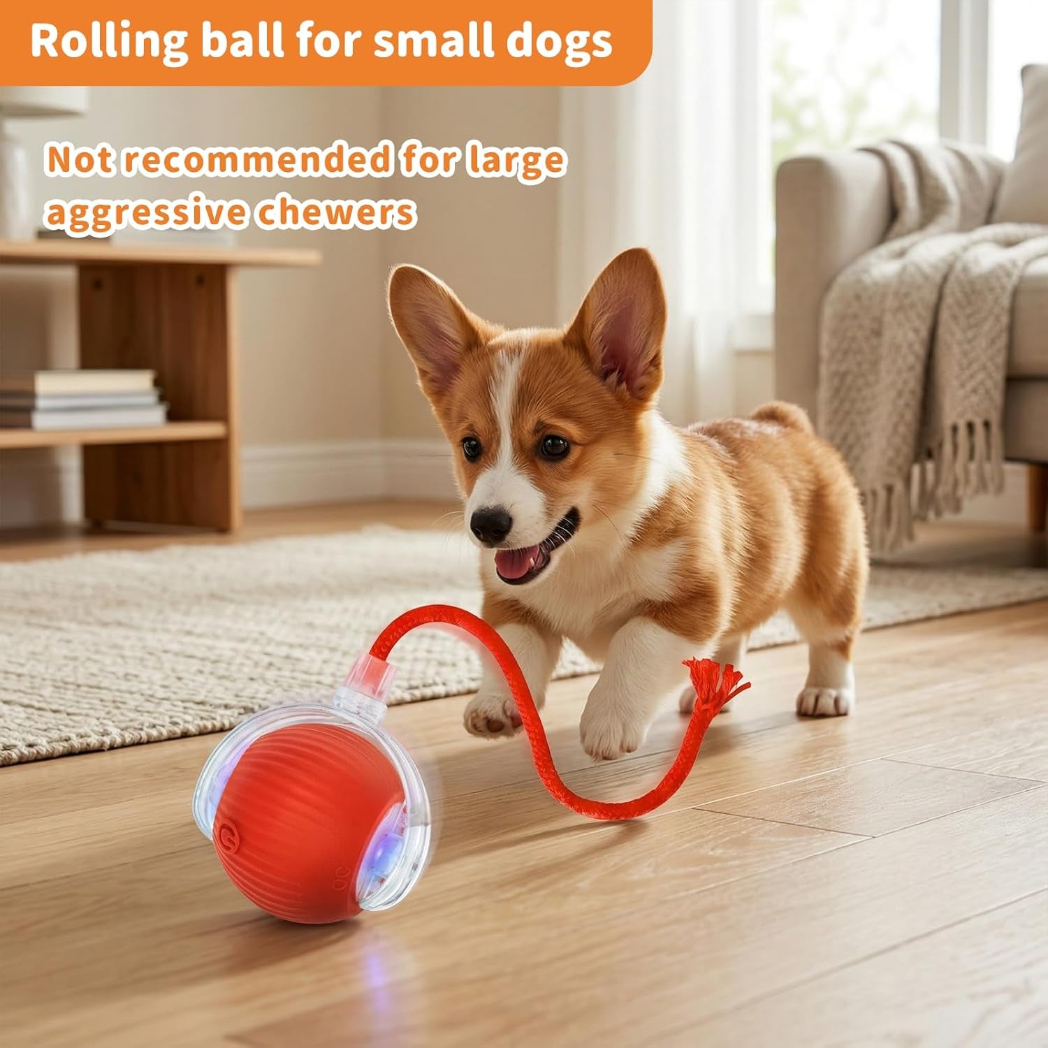 Interactive Cat Toys for Indoor Cats Smart Automatic Ball Rolling for Bored Kitten Pet Upgraded Speedy Moving Chase Dogs Toy Mothers Day Gifts Red