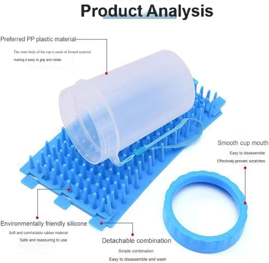 Dog Paw Cleaner,Washer,Pets Foot Wash Cup-Pet Foot Cleaner for Small Medium Large Breed Dogs/Cats Pet Clean Paws Miracle Portable Tool(With 1 Towel& 1Brush) Blue