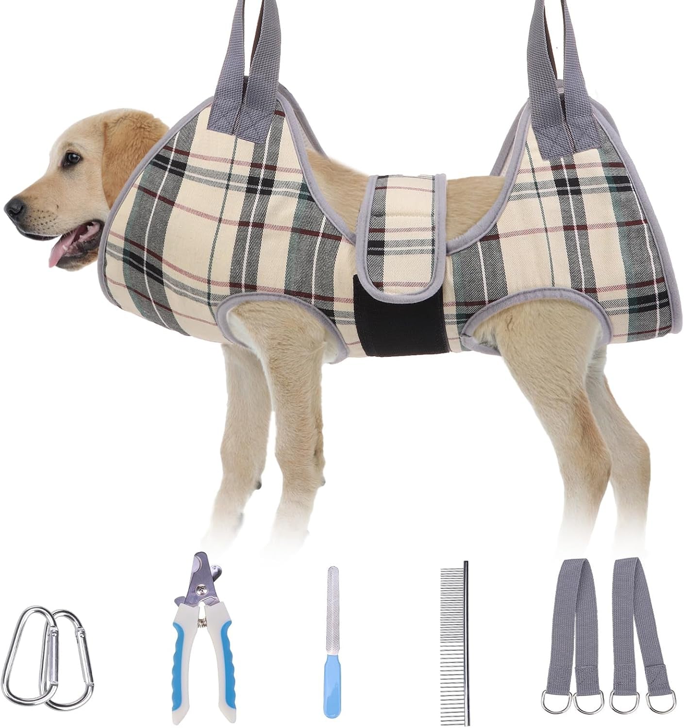 Dog Grooming Hammock for Small Dogs Cat- Dog Sling for Nail Trimming/Clipping- Dog Hanging Harness Holder with Thick Fabric Neck Support & Strap Restraint Claw Care, Pink XS
