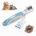 Pet Mat Remover – Professional Dematting Comb for Dogs and Cats | Dematting Comb W/Stainless Steel Rounded Teeth for Gentle Knot & Tangle Removal – Dog Dematting Tools & Dog Grooming Supplies