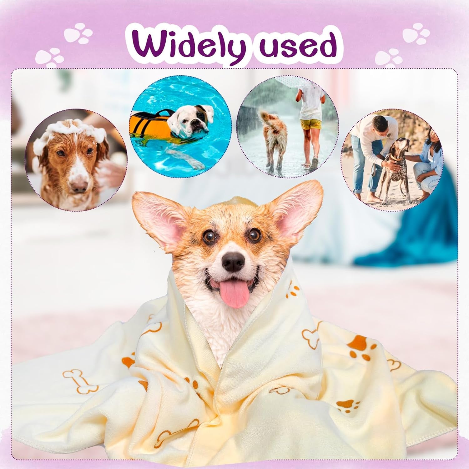 30 Pcs Dog Towels for Drying Dogs Bulk 20 X 40 Inch Quick Drying Pet Bath Towels Colorful Pet Grooming Towel Absorbent Microfiber Towel for Small Medium Large Dog Puppy Cat (Multicolor)