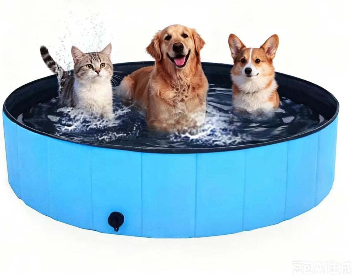 Dog Pool Foldable Dog Pool Pet Pool Swimming Pool Portable Suitable for Indoor and Outdoor Use (40X12In)
