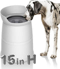 15.4In High Elevated Dog Water Bowls,4.4L No Spill Stainless Steel Bowl | Adjustable Raised Stand,Non-Tip,Non-Slip, Water Dispenser for Large Medium Pets