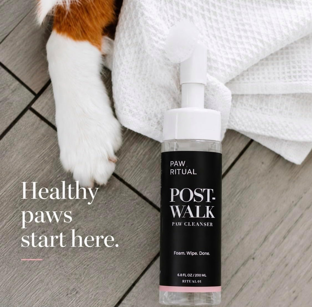 Dog Paw Cleaner, Dog Paw Wash, No-Rinse Foaming Paw Cleanser with Silicone Brush for Dogs & Puppies, Plant-Derived Formula for Sensitive Paws, 6.8 Fl Oz